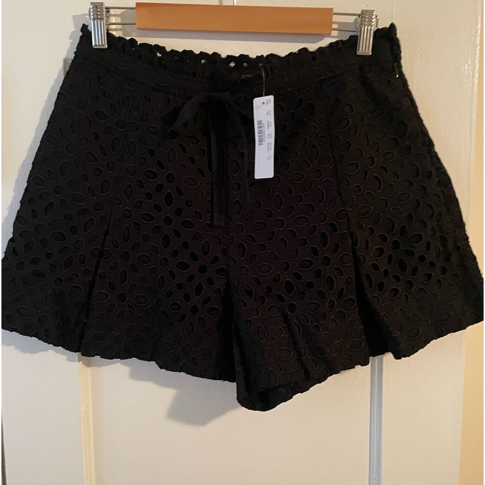 Black eyelit shorts